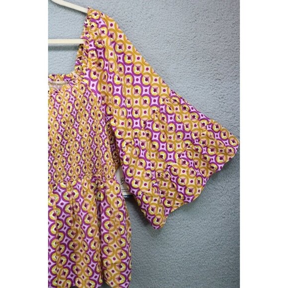 Terra & Sky Large 3/4 Belled Sleeves-Smocked Babydoll Top-Size 2X-New w/Tags - Picture 3 of 9